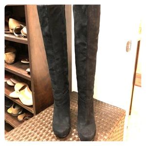 Black suede boots